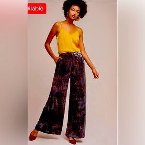 Anthropologie wide leg velvet pants